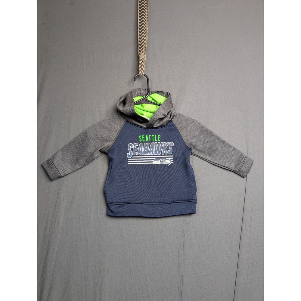 Seattle Seahawks NFL Boys Pullover Hoodie - Gray/Blue -‎ Size 2T